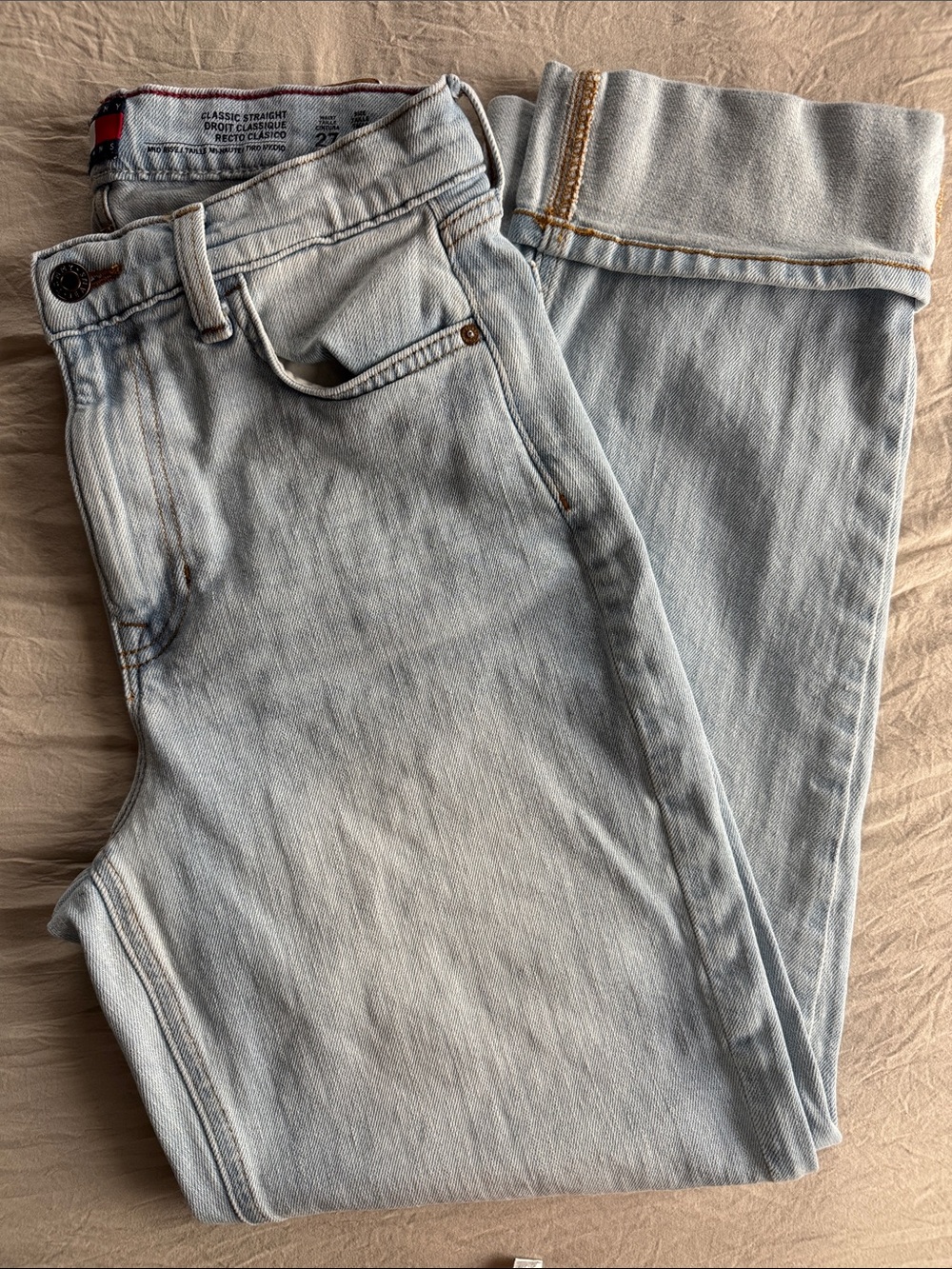 Tommy Jeans Faded Blue Straight Leg Size 4/27